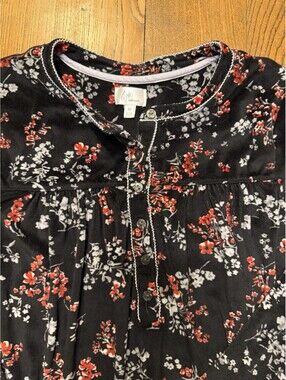 Aria Collection Soft Velour Nightgown Medium Floral